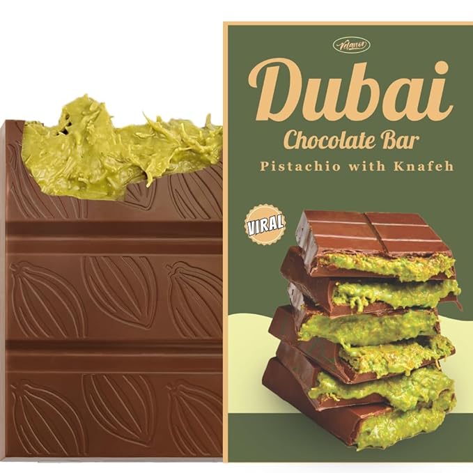 Pistachio Kunafa Chocolate Bar – Viral Dubai Dessert (190g)