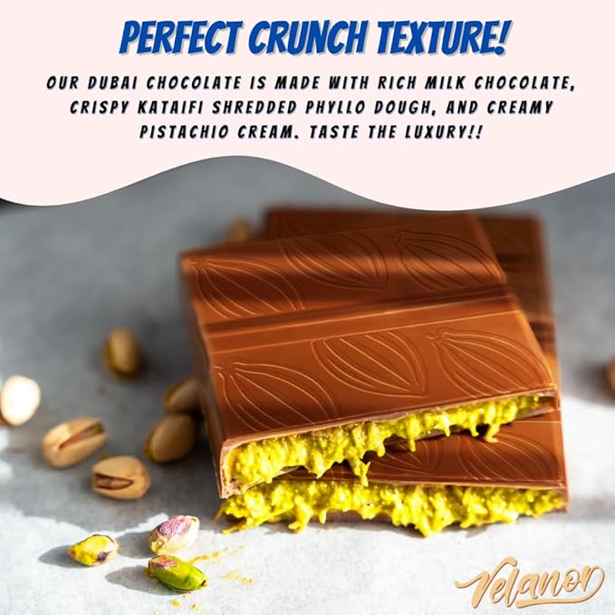 Pistachio Kunafa Chocolate Bar – Viral Dubai Dessert (190g)