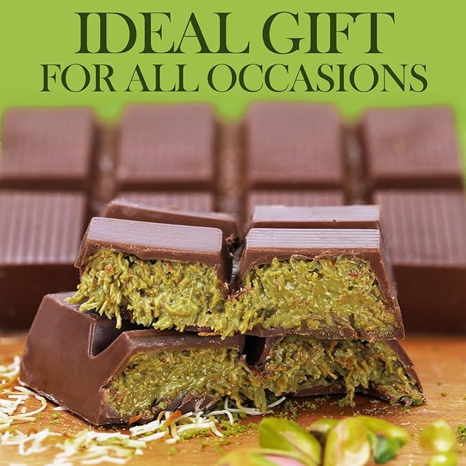 Gourmet Kunafa Pistachio Chocolate Bar – Milk Chocolate Dubai Delight (1 oz / 0.28kg)
