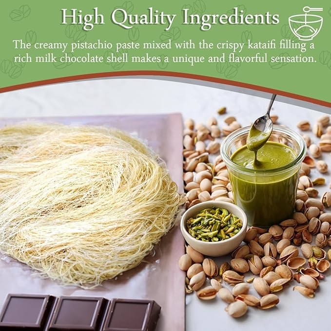 Dubai Pistachio Knafeh Chocolate Bar – Belgian Milk Chocolate Delight (190g)