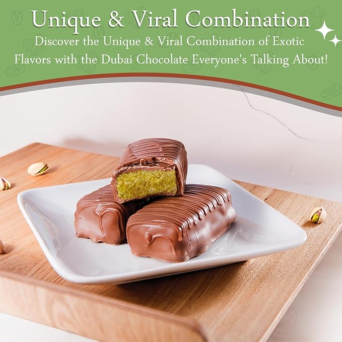 Dubai Pistachio Knafeh Chocolate Bar – Belgian Milk Chocolate Delight (190g)