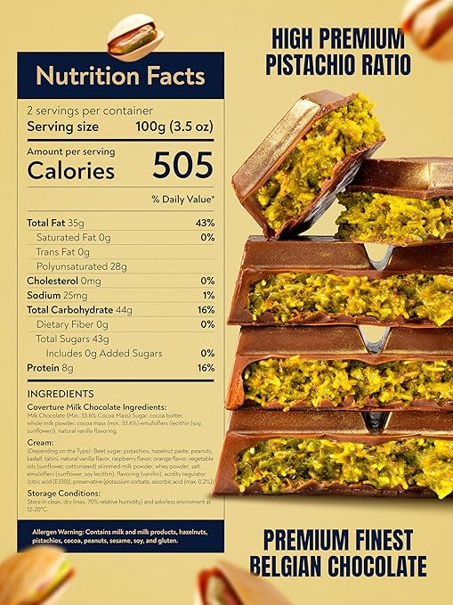 Dubai Pistachio Chocolate Bar – Milk Chocolate with Kataifi Crunch (200g)