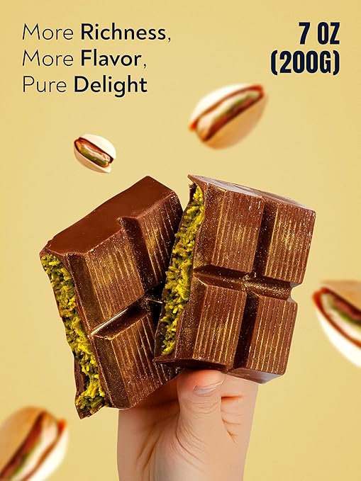 Dubai Pistachio Chocolate Bar – Milk Chocolate with Kataifi Crunch (200g)