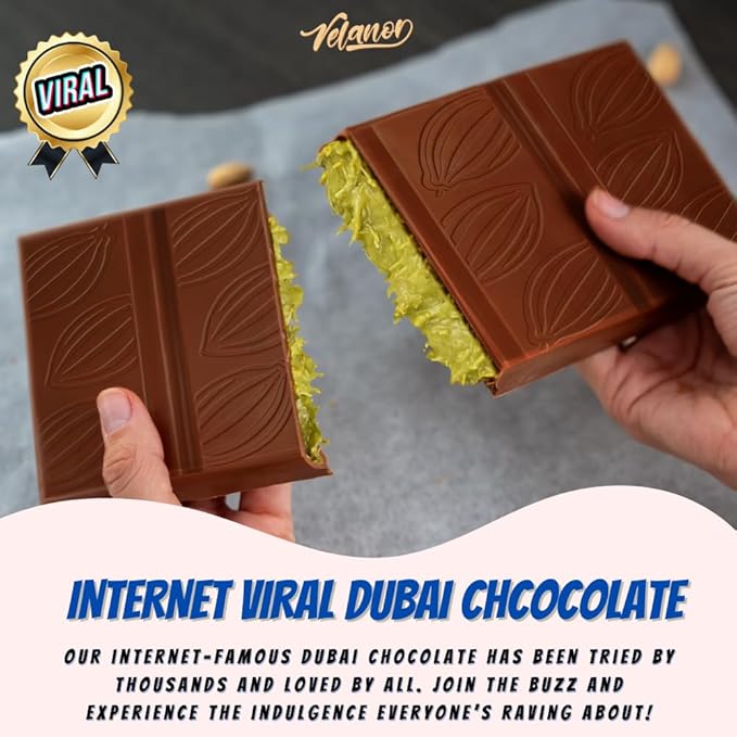 Pistachio Kunafa Chocolate Bar – Viral Dubai Dessert (190g)